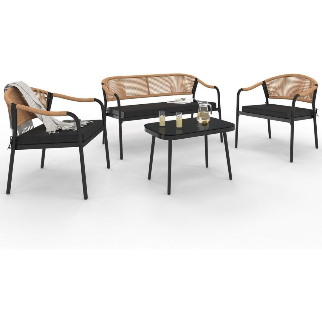 Style Contemporaine, salon de jardin gris clair