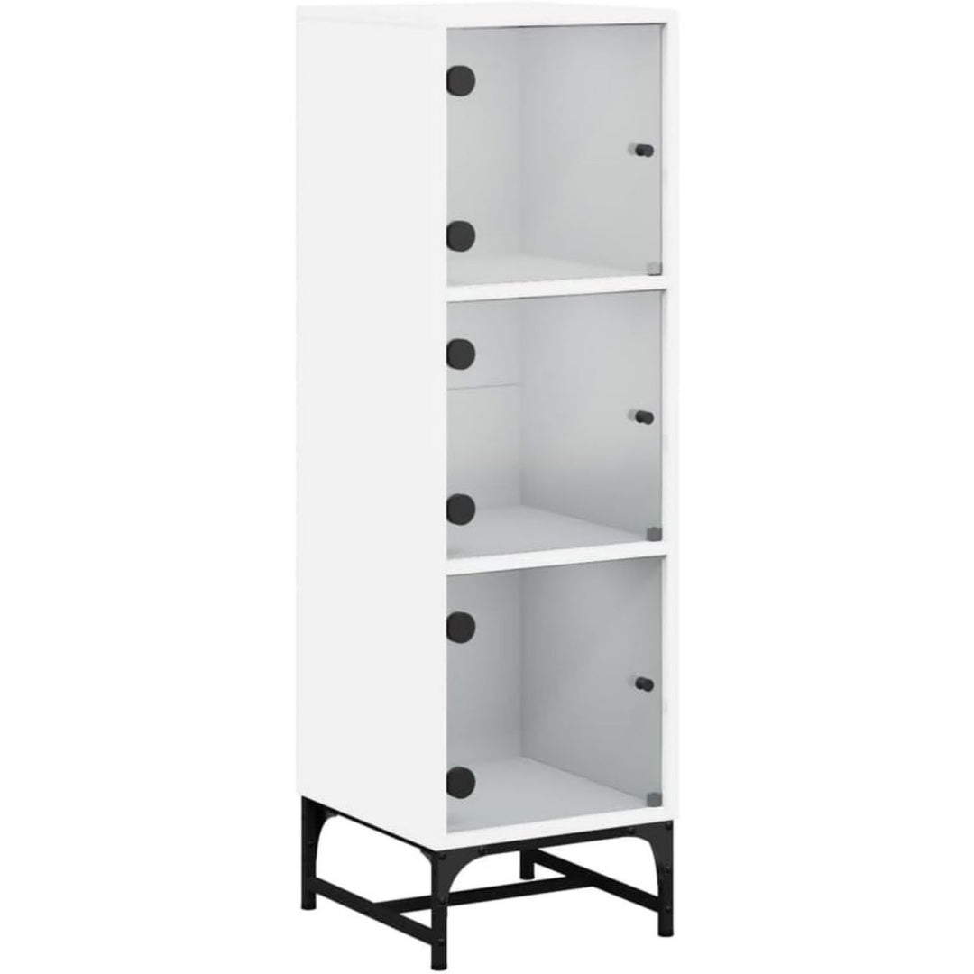Meuble de rangement gris clair en bois, original et pratique