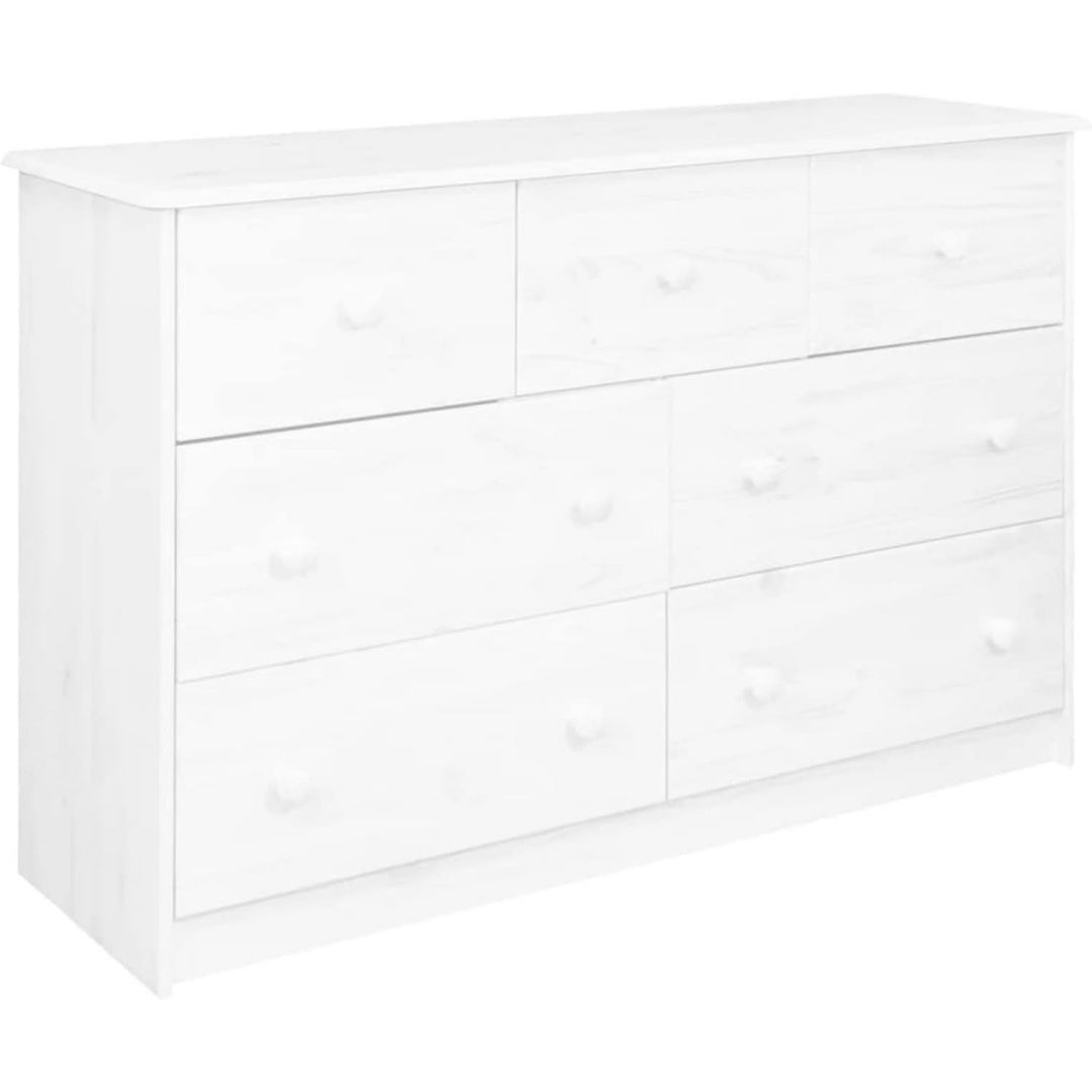 Buffet avec 7 tiroirs gris clair en bois massif