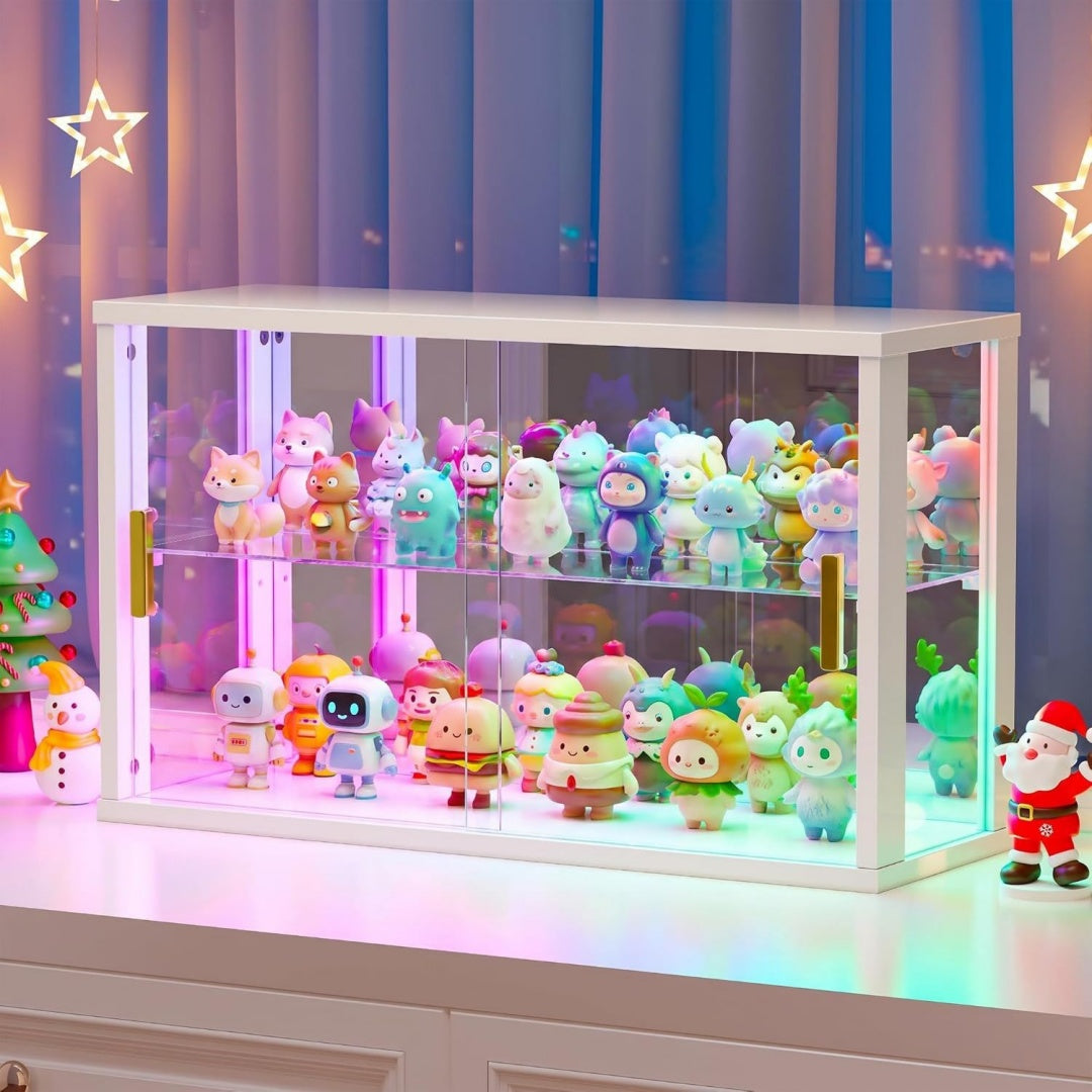 Vitrine lilas (19.5 x 40 x 40 cm), espace de rangement genereux