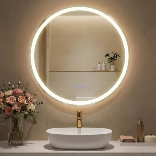 Miroir cosmetique marron pour un rangement optimal