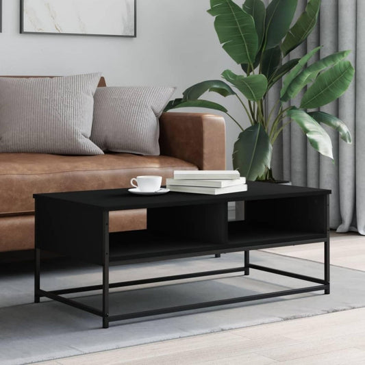 Table basse gris moderne 2 etageres 100 x 51 x 40 cm