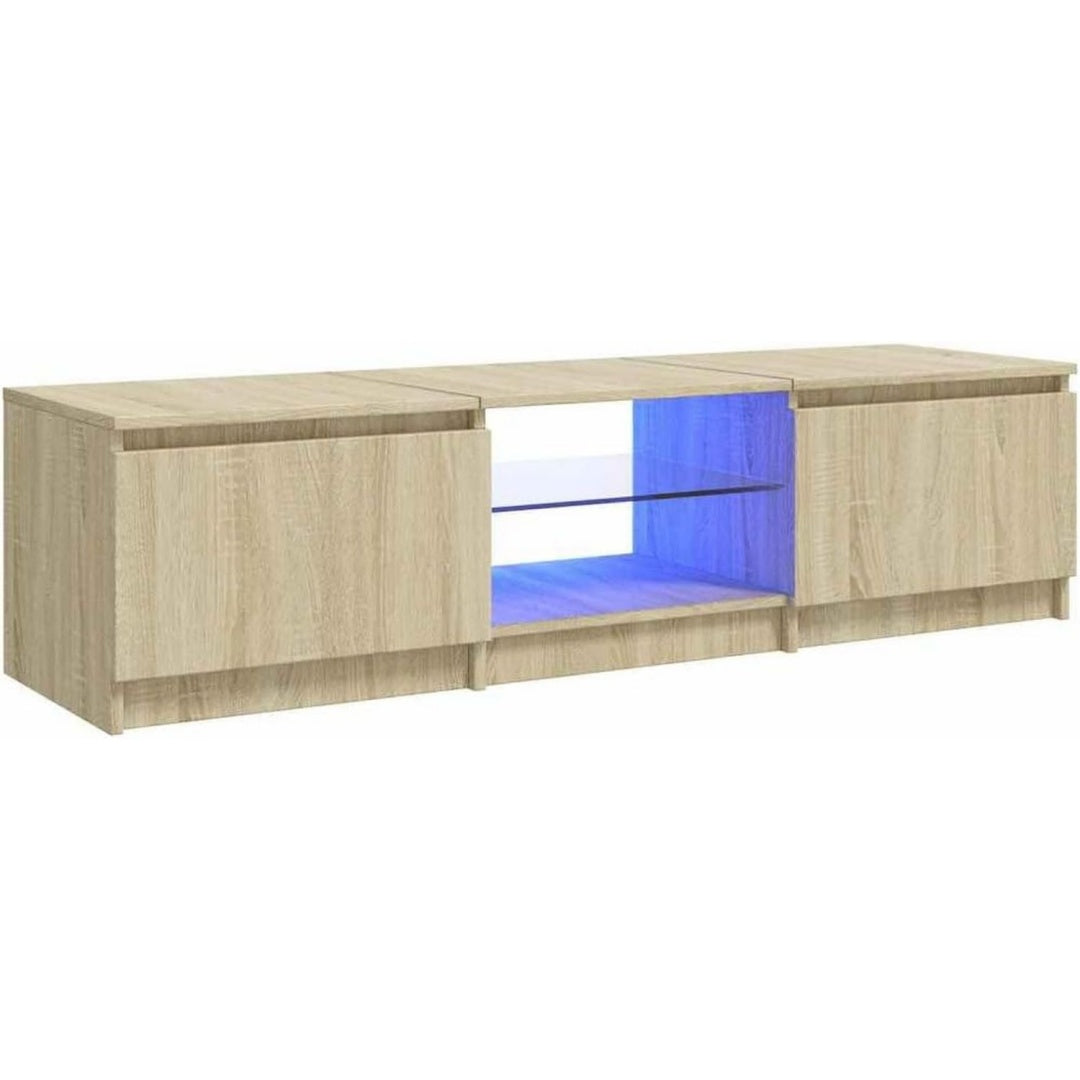 Design moderne meuble TV beige 140 x 40 x 36 cm