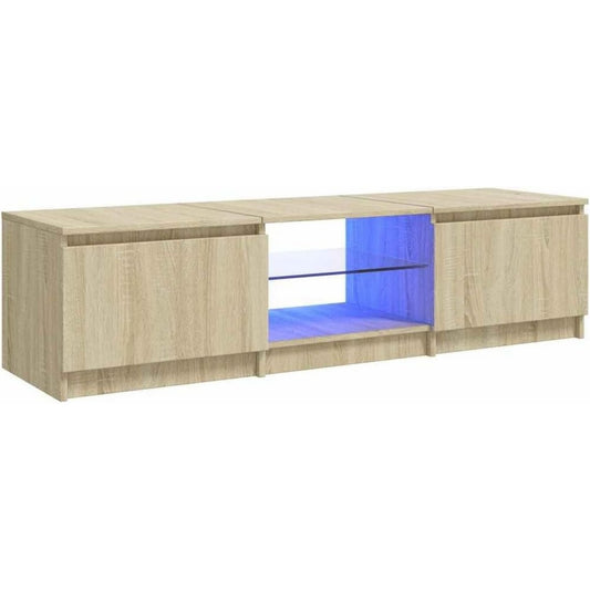 Design moderne meuble TV beige 140 x 40 x 36 cm