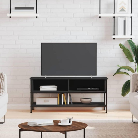 Meuble TV gris fonctionnel grand espace de rangement 1 etagere