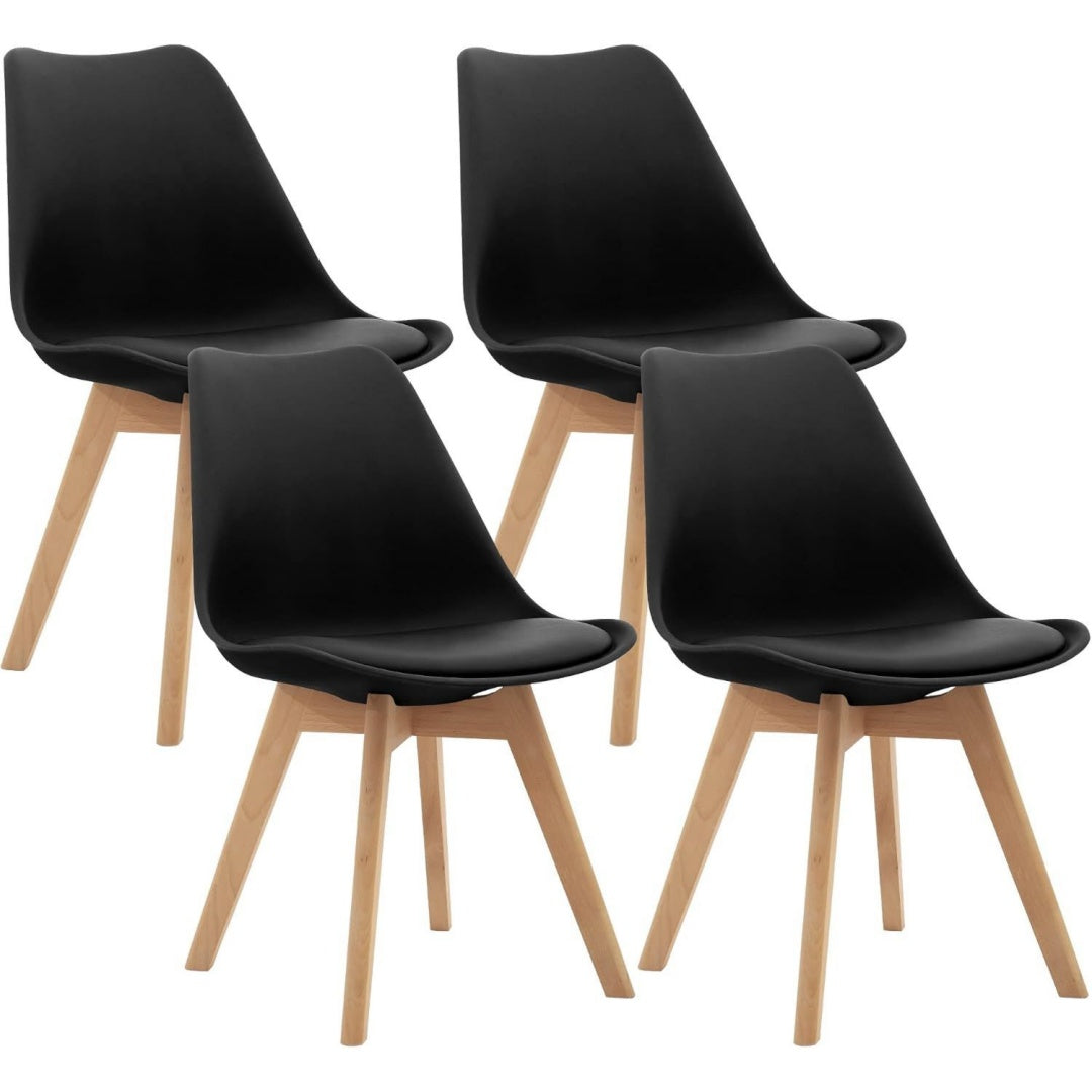 Esprit vintage chaise noir en bois massif