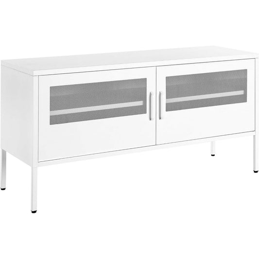 Commode gris clair 2 portes industriel