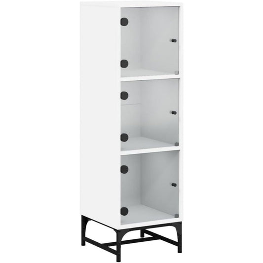 Meuble de rangement gris clair en bois, original et pratique