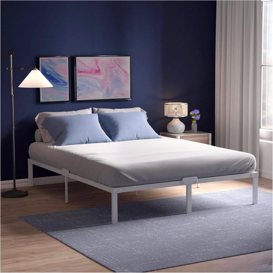 Base de lit bleu fonce minimaliste