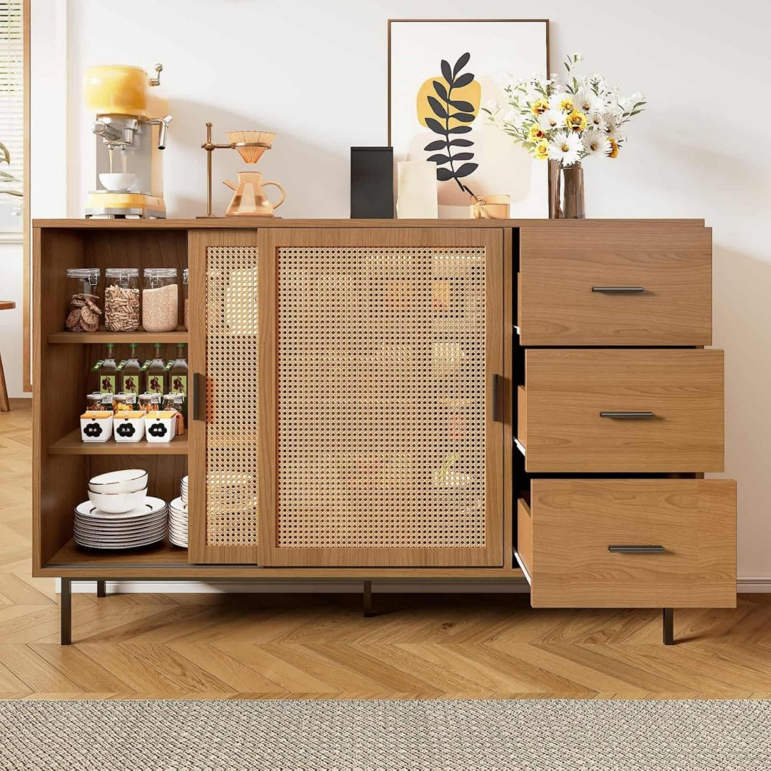 37 x 140 x 91 cm buffet marron en acier