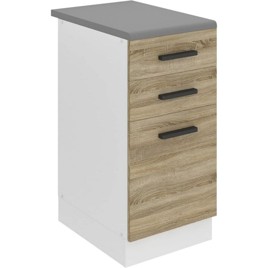 Meuble de rangement robuste decor chene marron