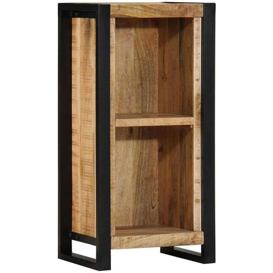 Table tout en bois massif marron style industriel
