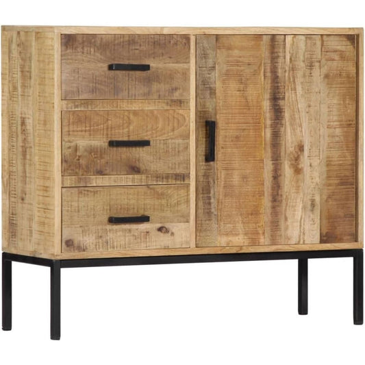 Buffet pratique en bois massif, marron