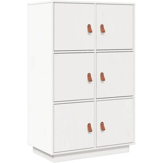Buffet gris clair pratique et elegant 6 portes 67 x 40 x 108.5 cm