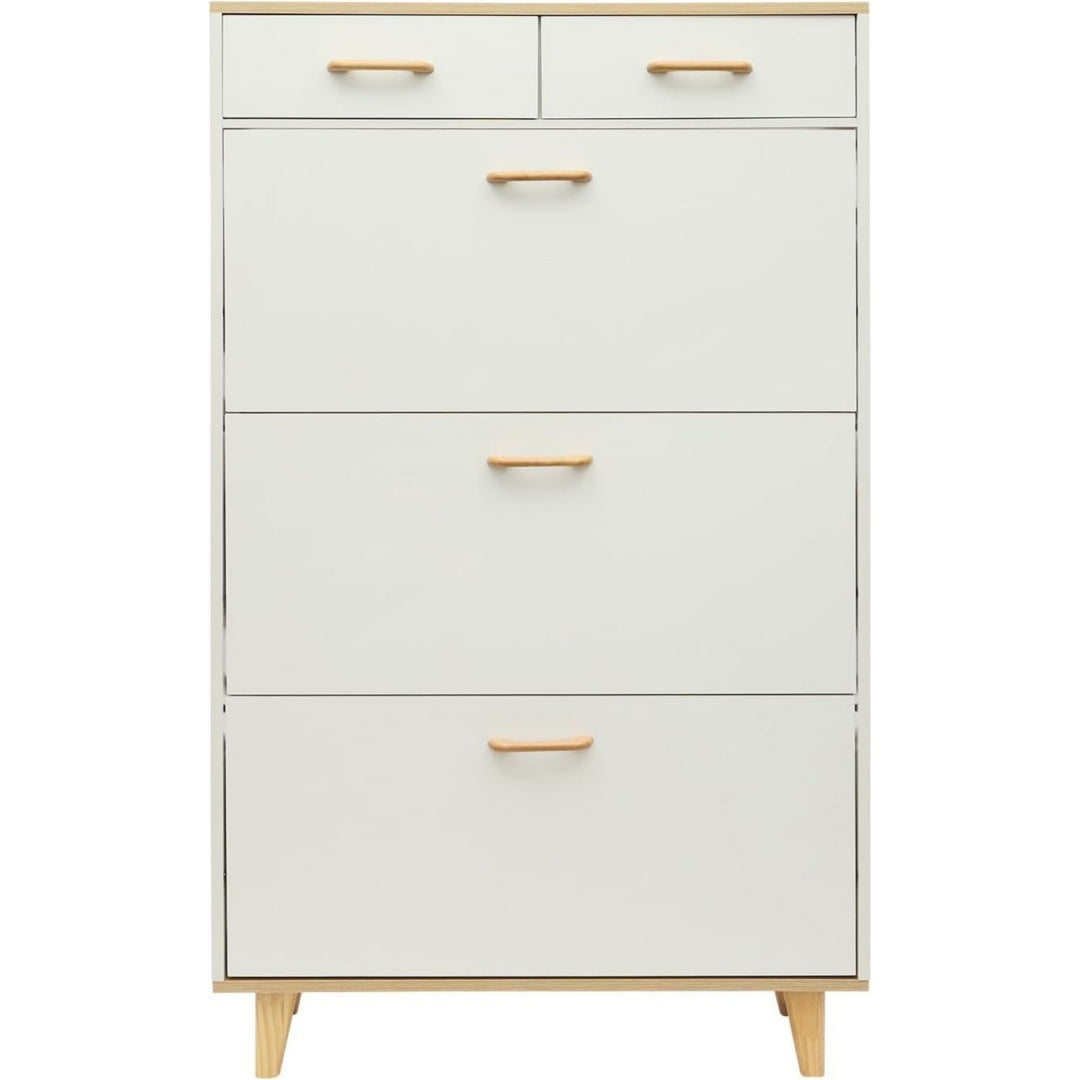 Espace malin, garde-robe a chaussures gris clair en bois 2 tiroirs