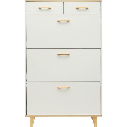 Espace malin, garde-robe a chaussures gris clair en bois 2 tiroirs