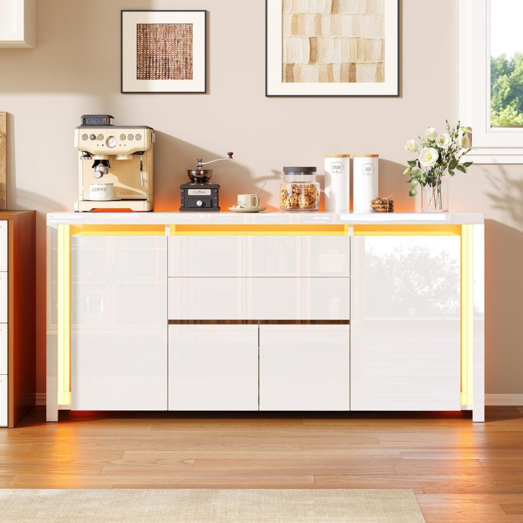 Enfilade gris clair 160 cm, de belle finition