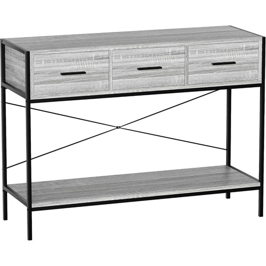 Style industriel, console gris, bois