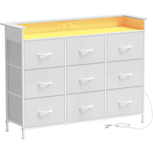 Spacieuse commode en metal et tissu