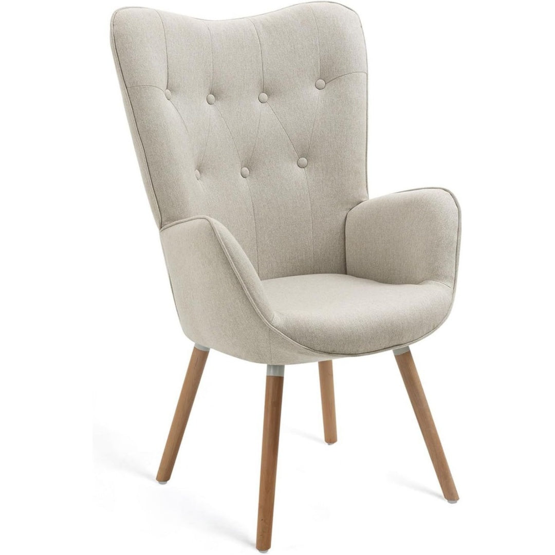 Fauteuil en bois massif gris clair 66 x 71 x 110 cm