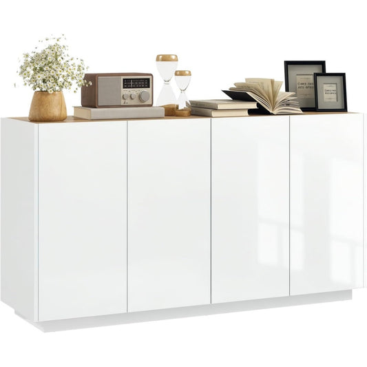 Credence gris clair 3 etageres style contemporain en bois ingenierie