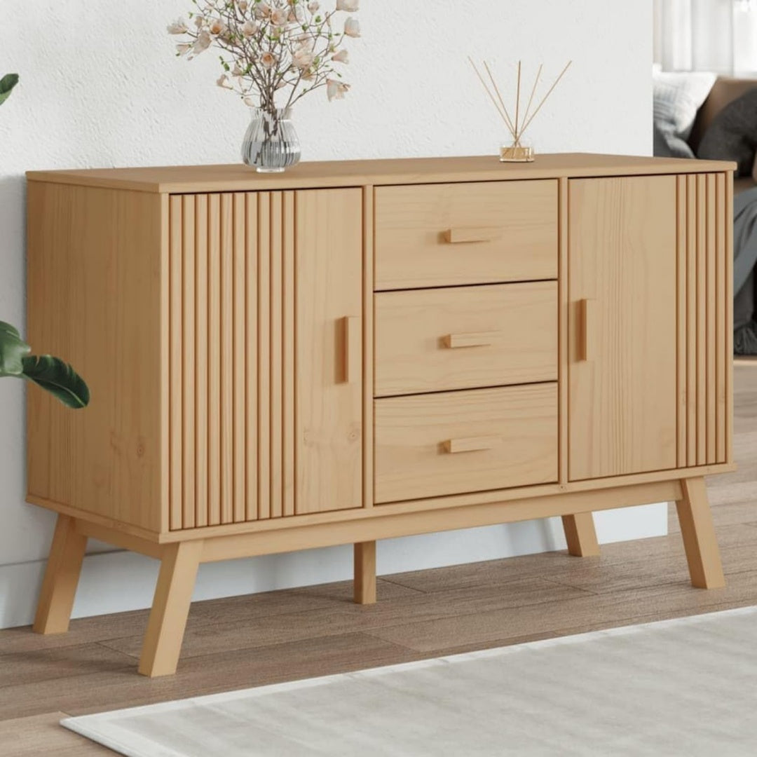 Design scandinave commode 117.3 cm de large marron