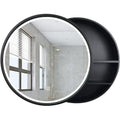 Armoire a miroir gris, eclairage LED integre, rangement elegant