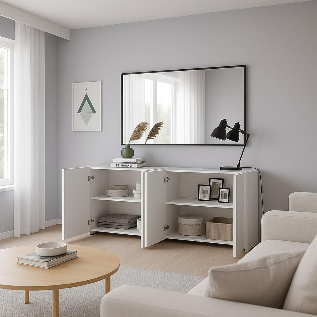 Grise commode contemporaine structure metallique