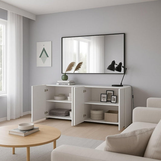 Grise commode contemporaine structure metallique