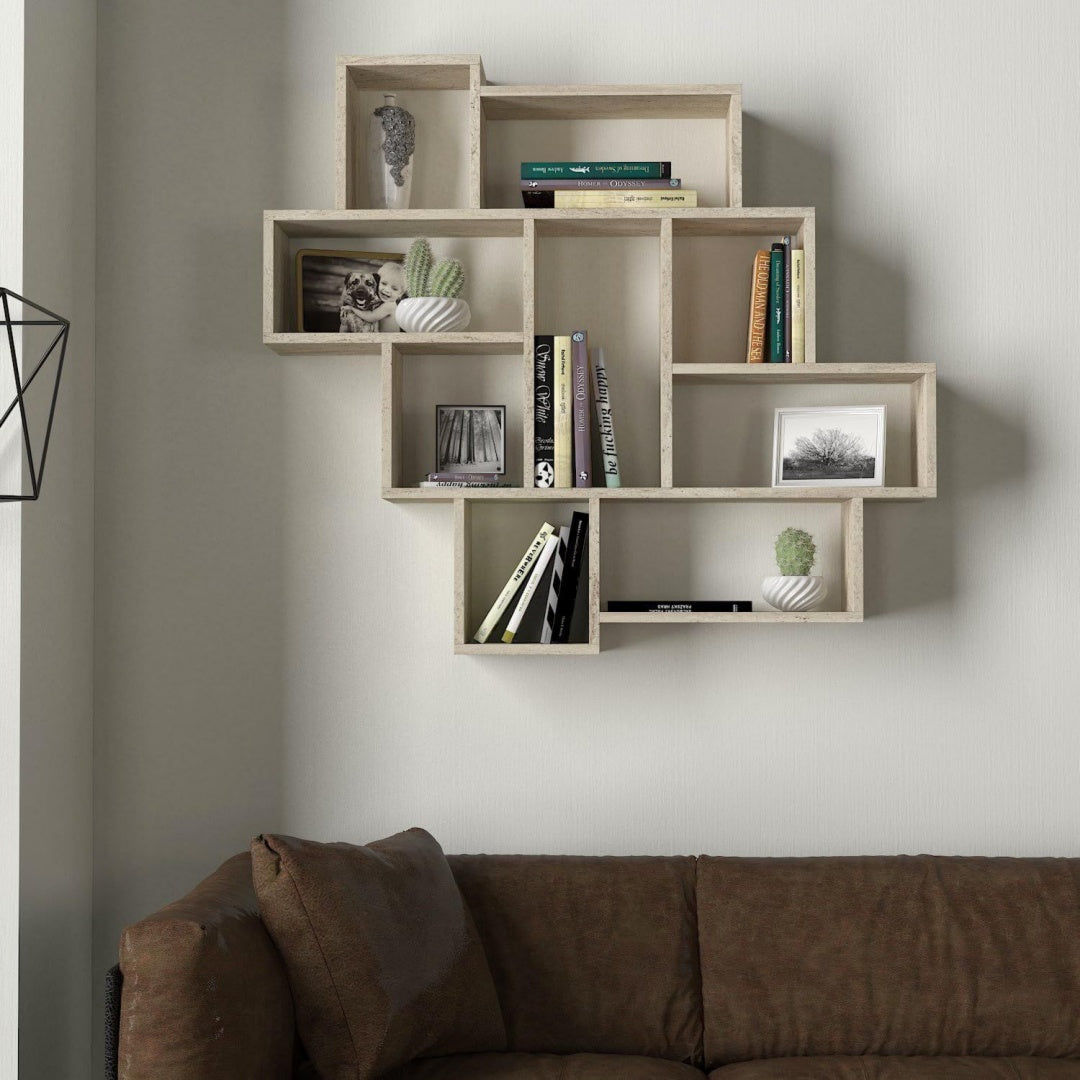 Ambiance Vintage, rayonnage gris en bois