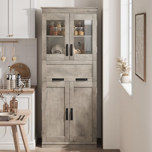 Meuble colonne de rangement teinte marron, en verre, capacite optimale